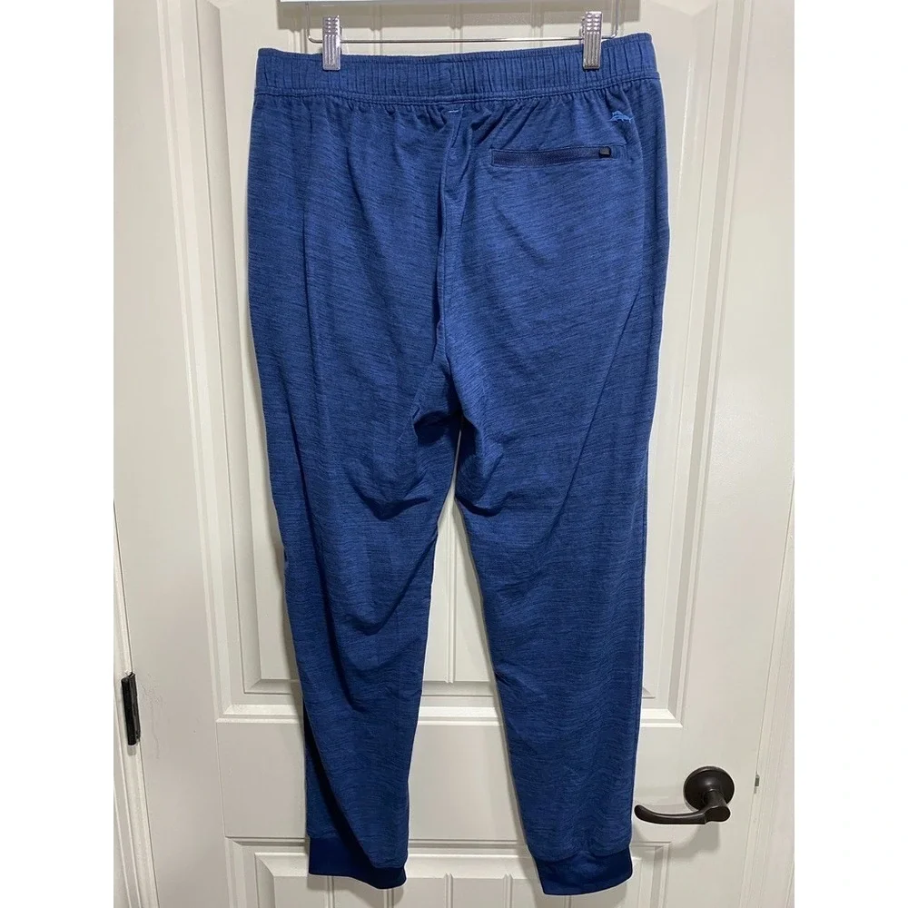 Mens Tommy Bahama Pants Large Blue Island Active Athletic Jogger Causal Comfort - Picture 2 of 8
